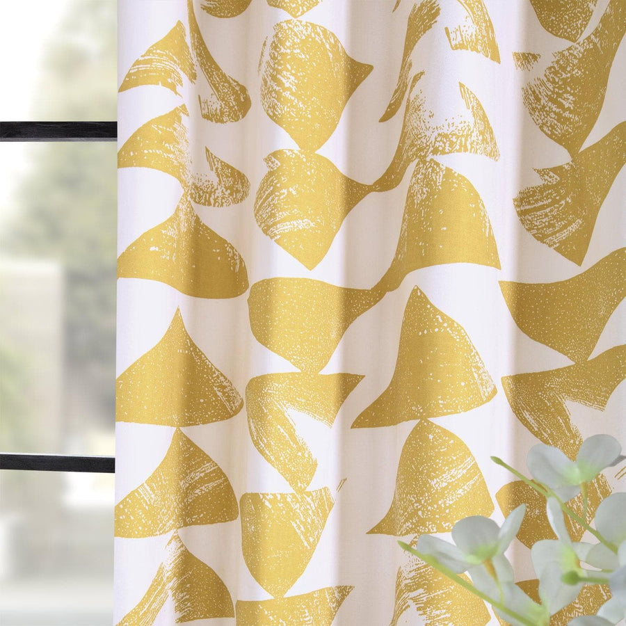 Triad Gold Grommet Printed Cotton Curtain - HalfPriceDrapes.com