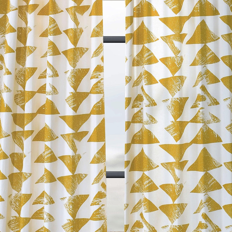 Triad Gold Printed Cotton Custom Curtain - HalfPriceDrapes.com