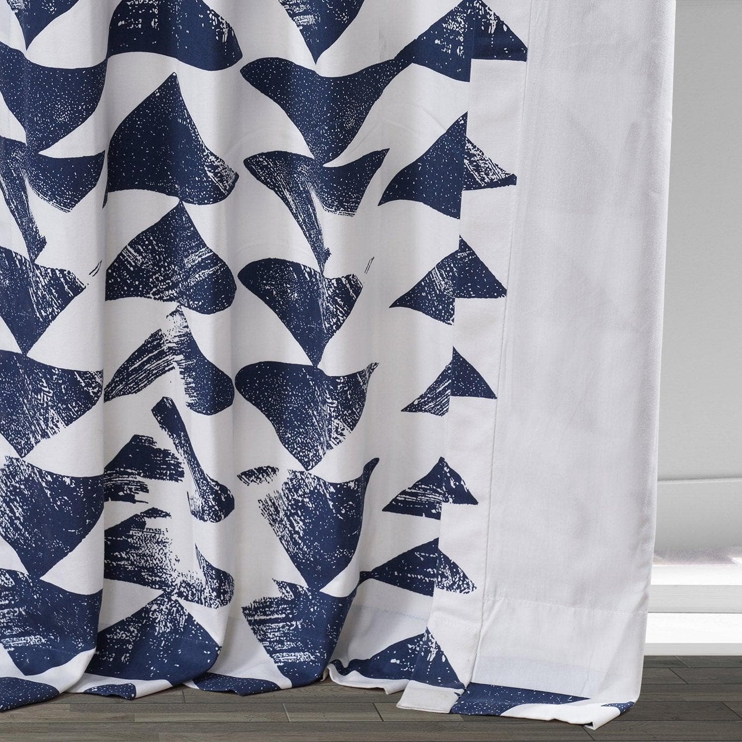 Triad Indigo Printed Cotton Curtain