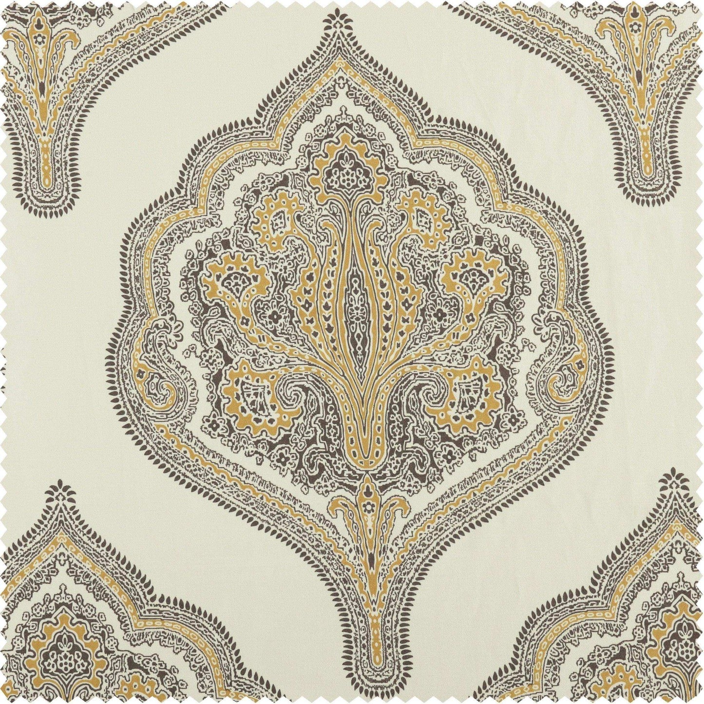 Arabesque Tan Printed Cotton Swatch - HalfPriceDrapes.com