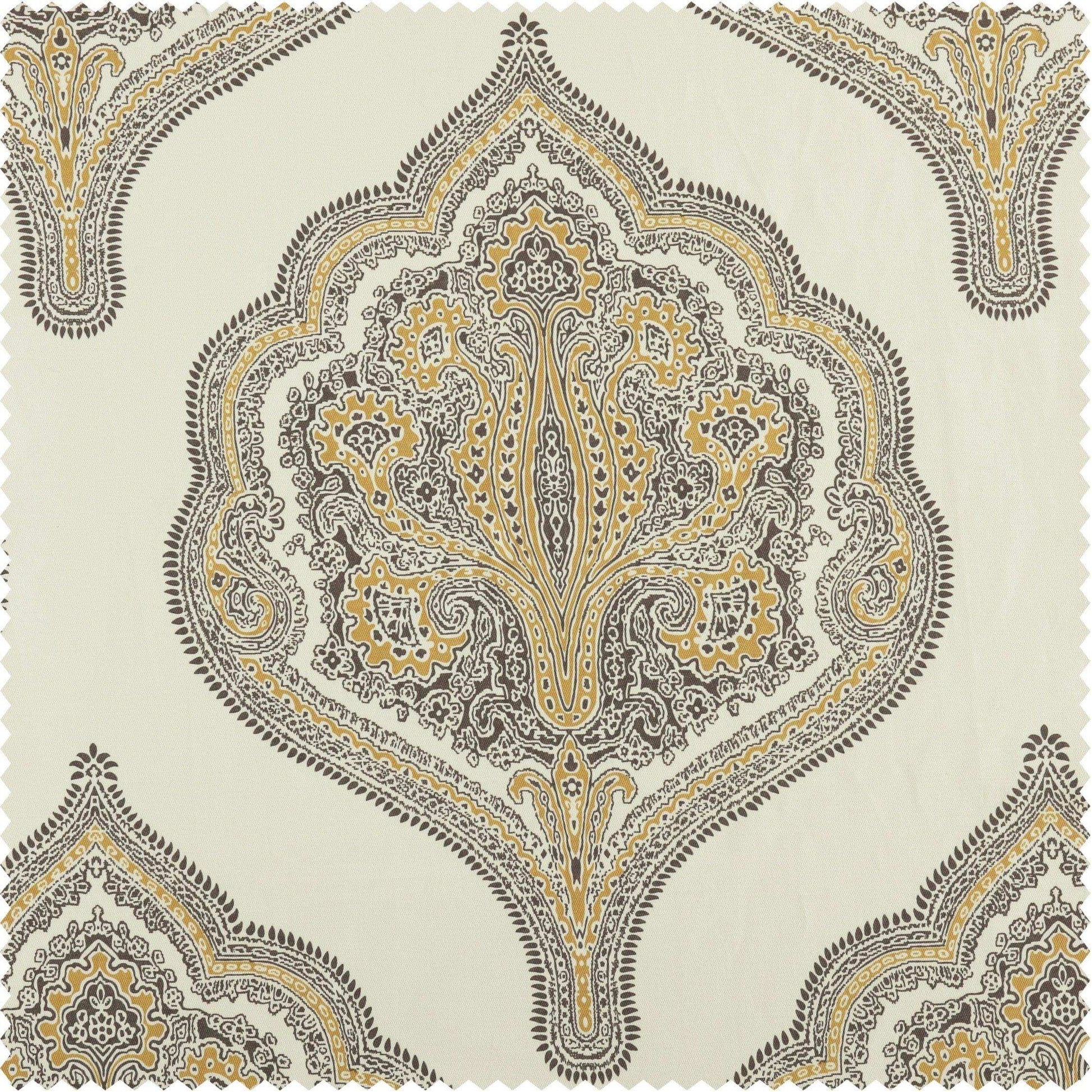 Arabesque Tan Printed Cotton Swatch - HalfPriceDrapes.com