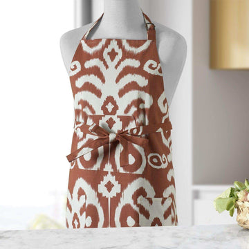 Sri Lanka Rust Printed Cotton Apron - HalfPriceDrapes.com