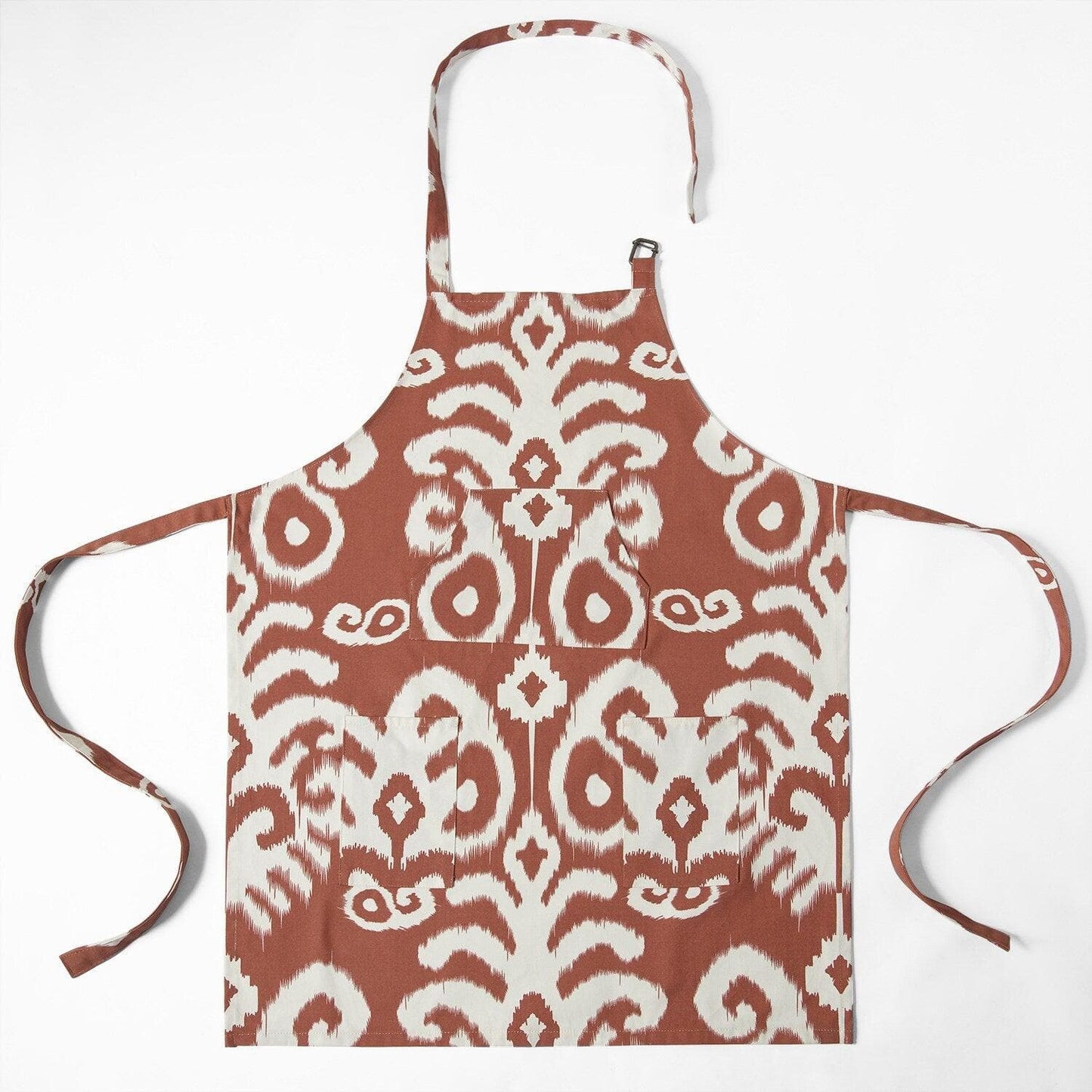 Sri Lanka Rust Printed Cotton Apron - HalfPriceDrapes.com