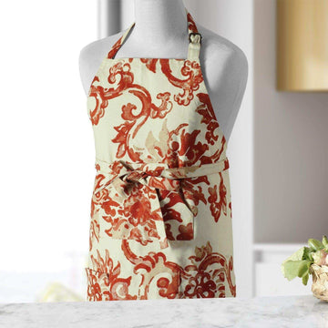 Indonesian Rust Printed Cotton Apron - HalfPriceDrapes.com