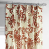 Indonesian Rust French Pleat Printed Cotton Curtain