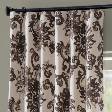 Indonesian Brown Printed Cotton Curtain