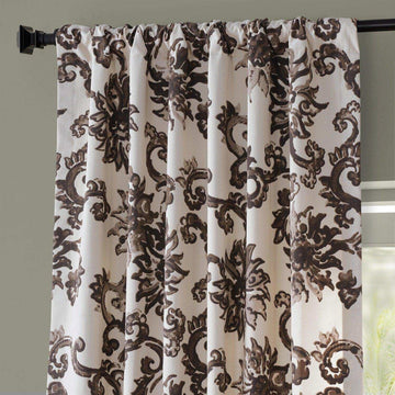 Indonesian Brown Printed Cotton Curtain
