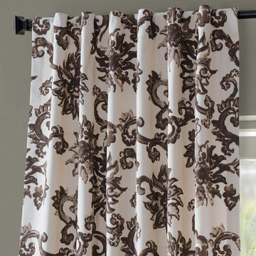 Indonesian Brown Printed Cotton Curtain