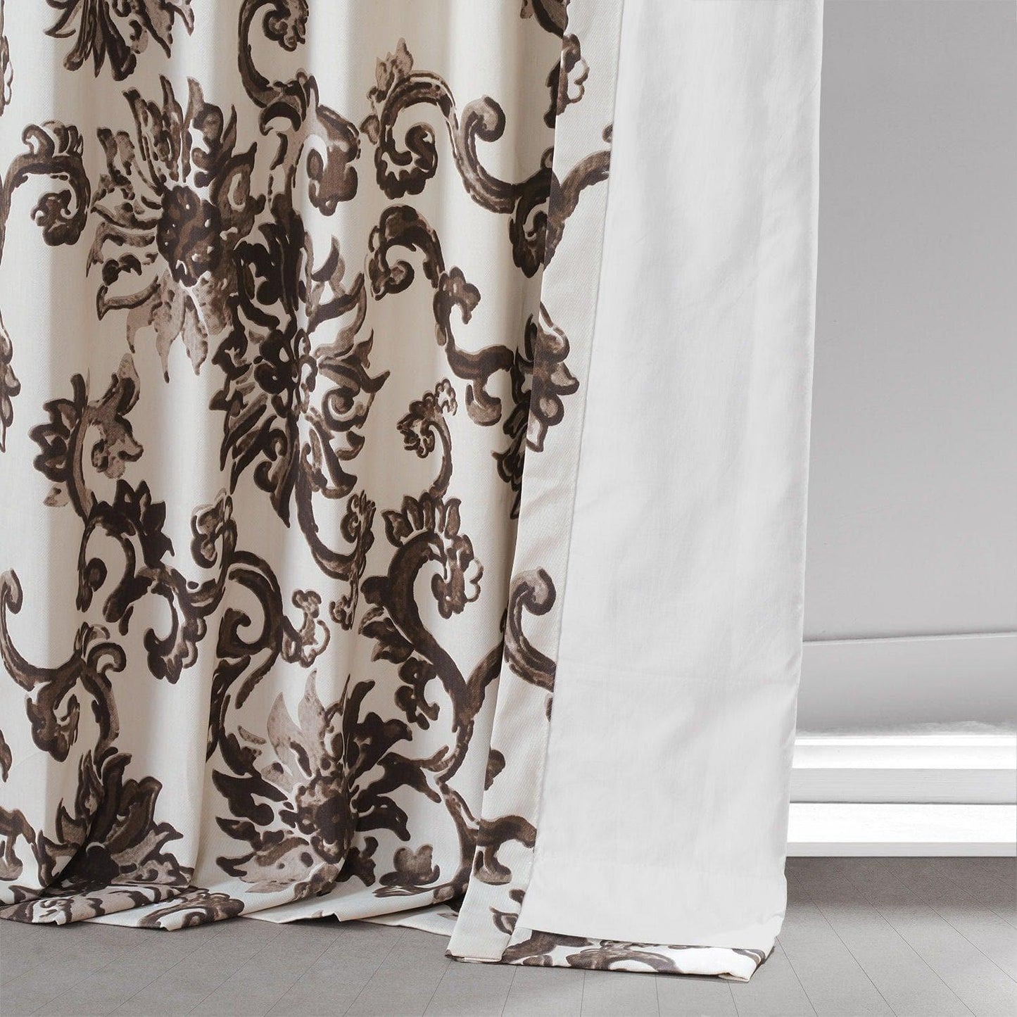 Indonesian Brown Printed Cotton Curtain