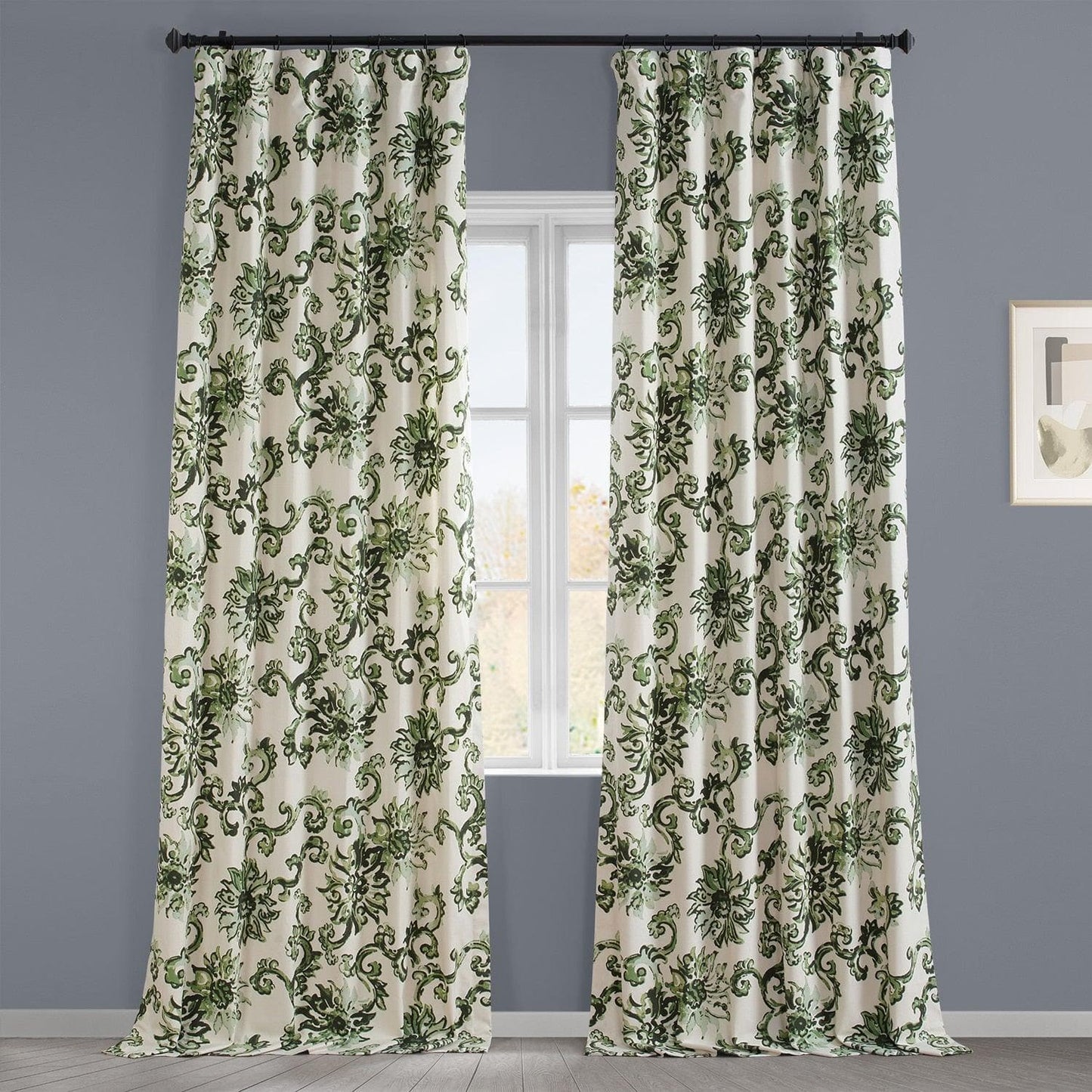 Indonesian Green Printed Cotton Curtain