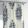 Kerala Blue French Pleat Printed Cotton Curtain