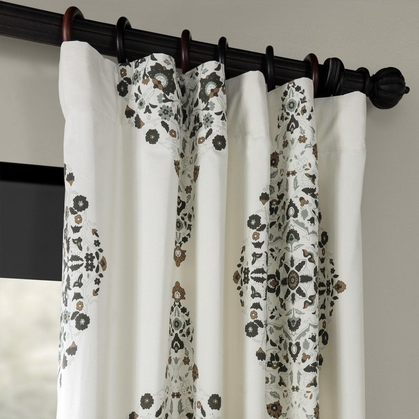 Kerala Cocoa Printed Cotton Curtain