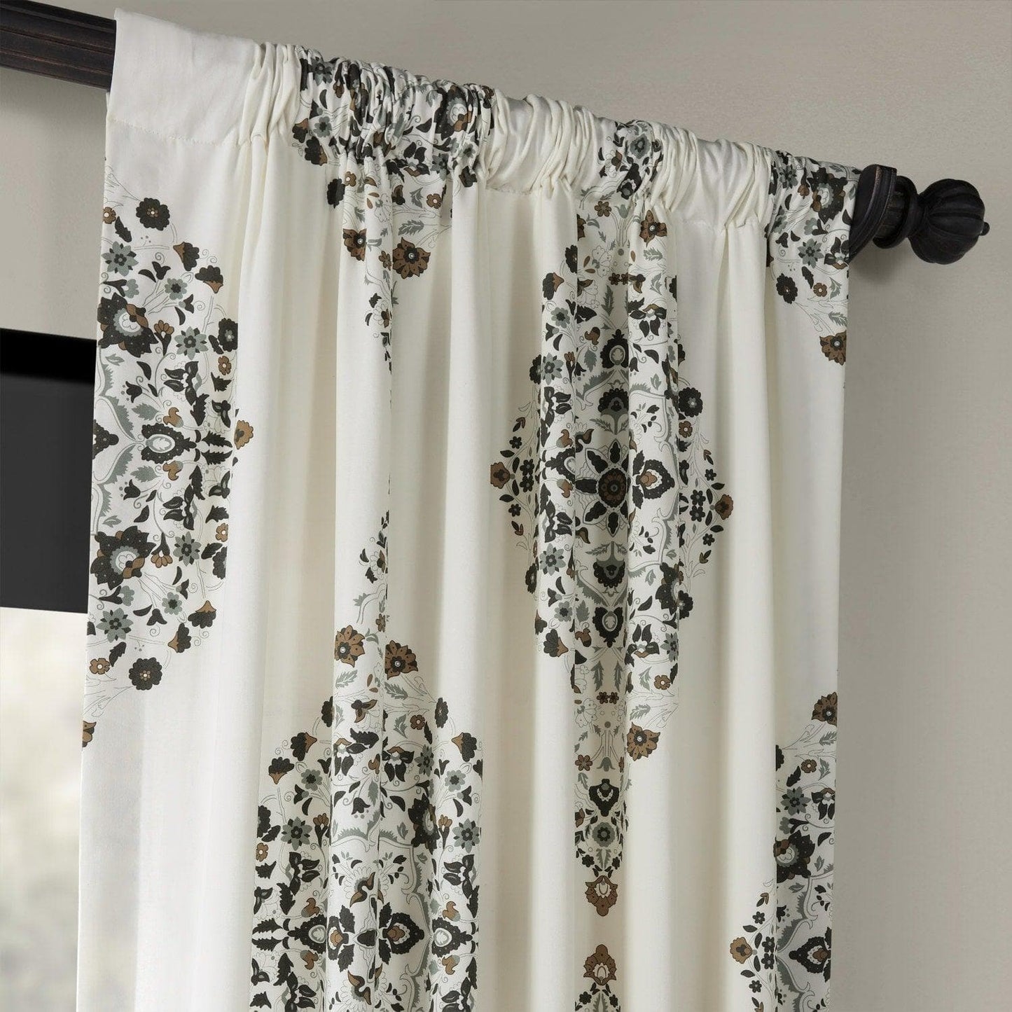 Kerala Cocoa Printed Cotton Curtain
