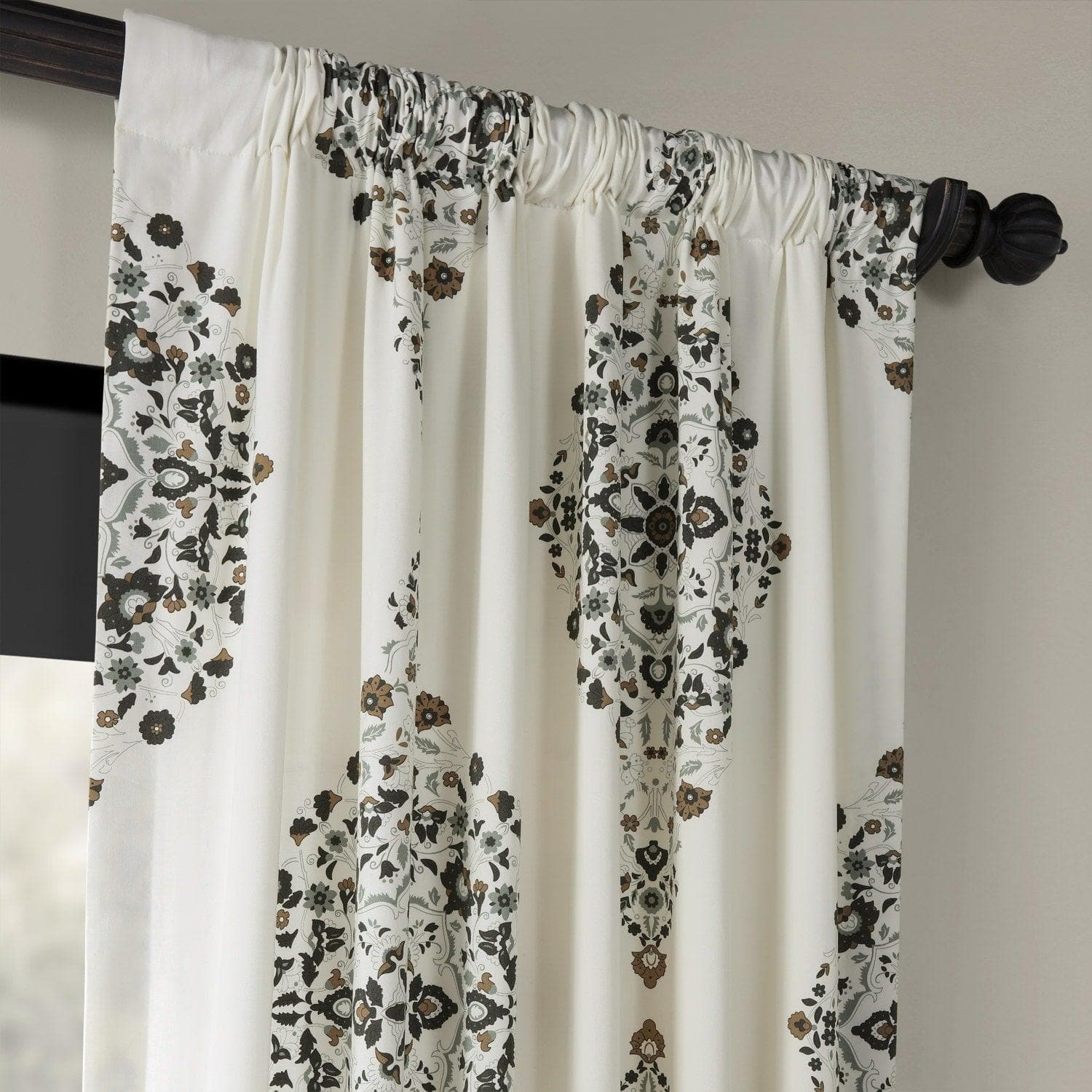 Kerala Cocoa Printed Cotton Curtain