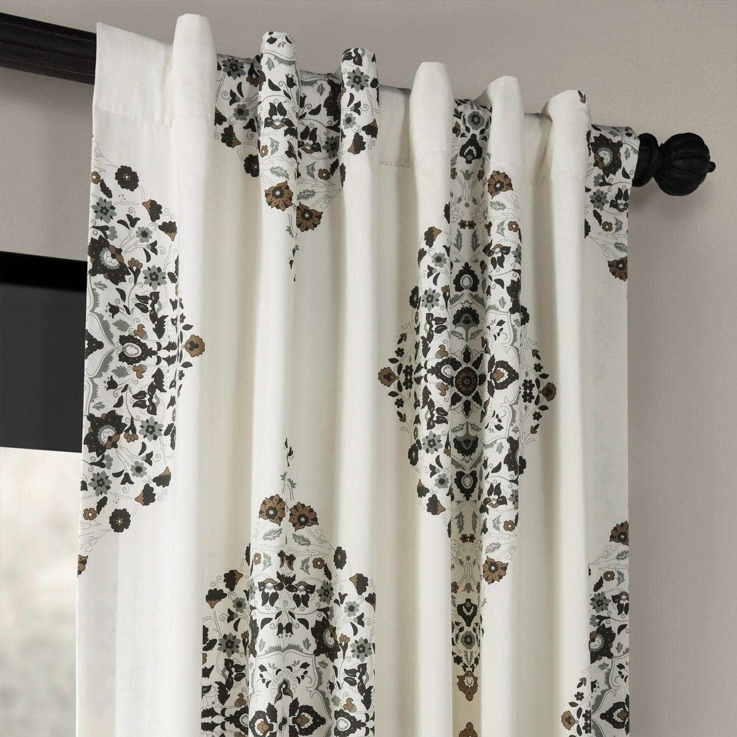 Kerala Cocoa Printed Cotton Curtain