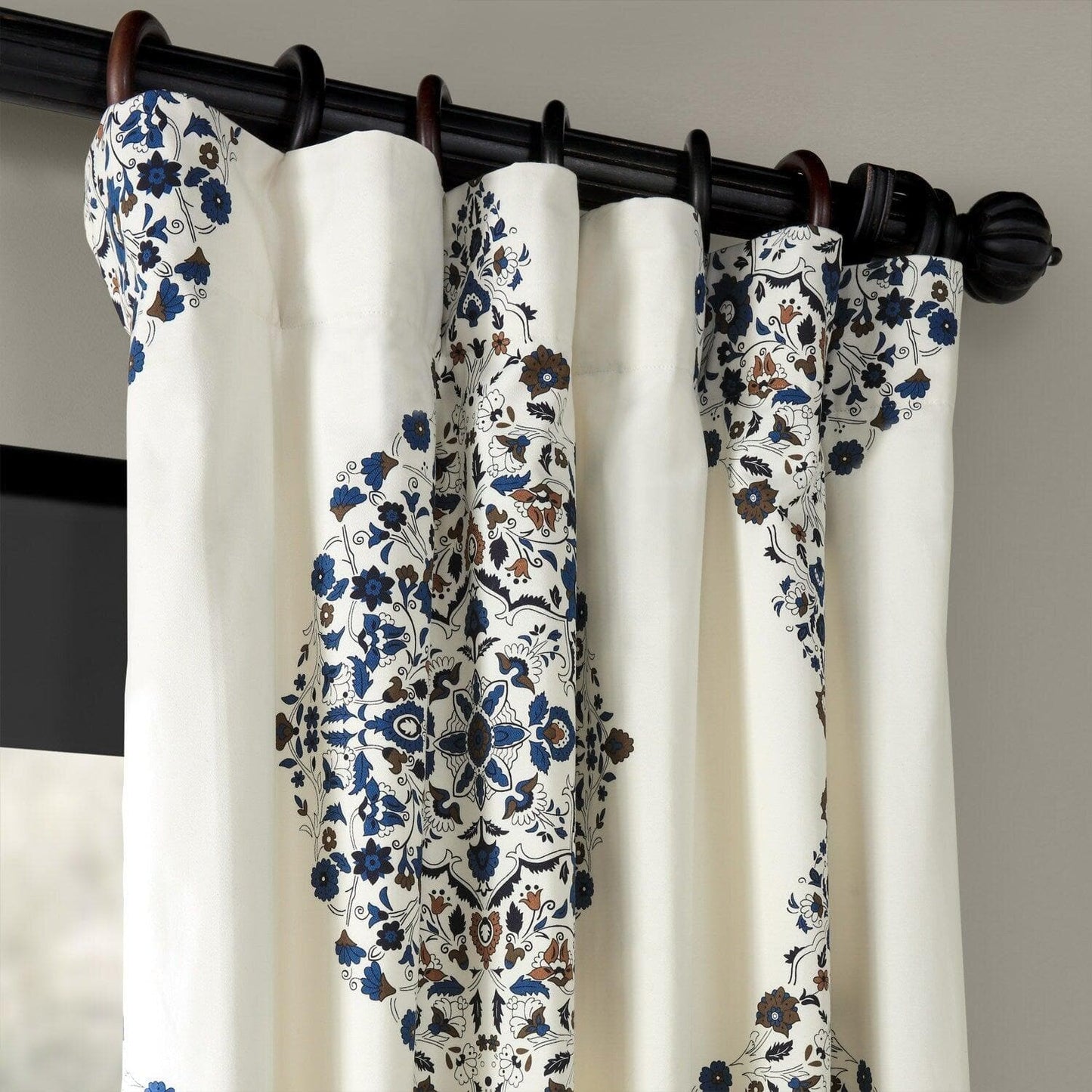 Kerala Blue Printed Cotton Curtain