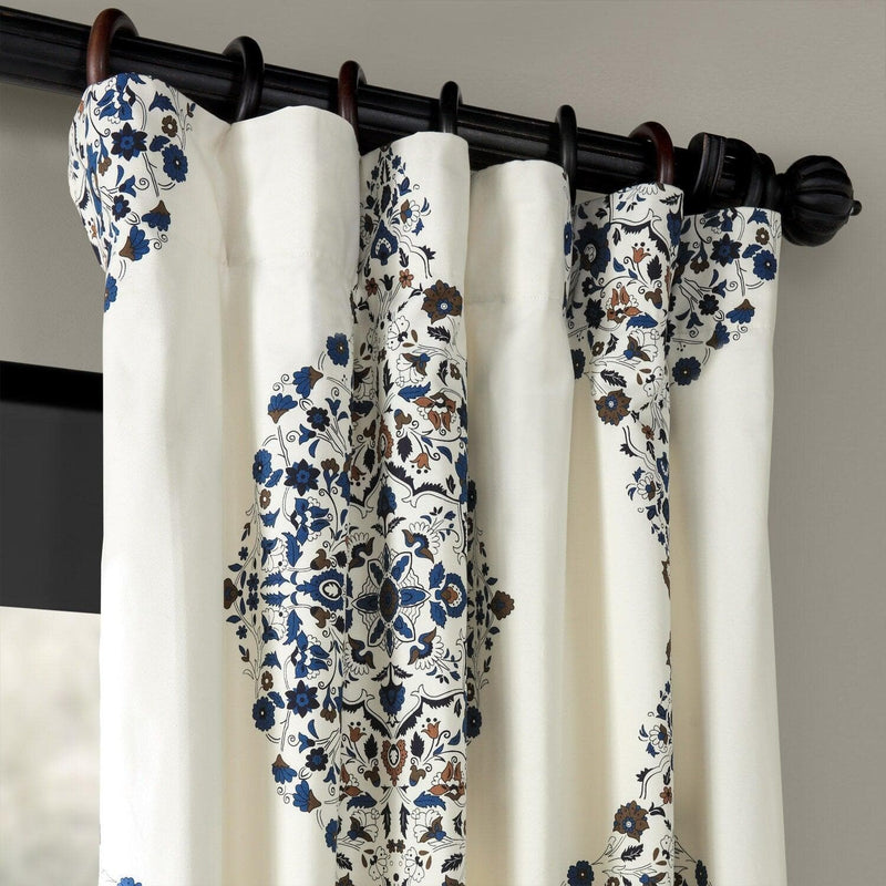 Kerala Blue Printed Cotton Curtain