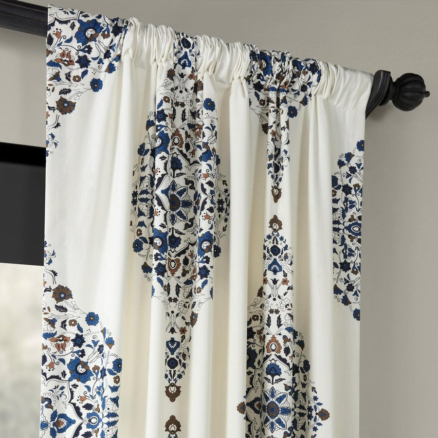 Kerala Blue Printed Cotton Curtain