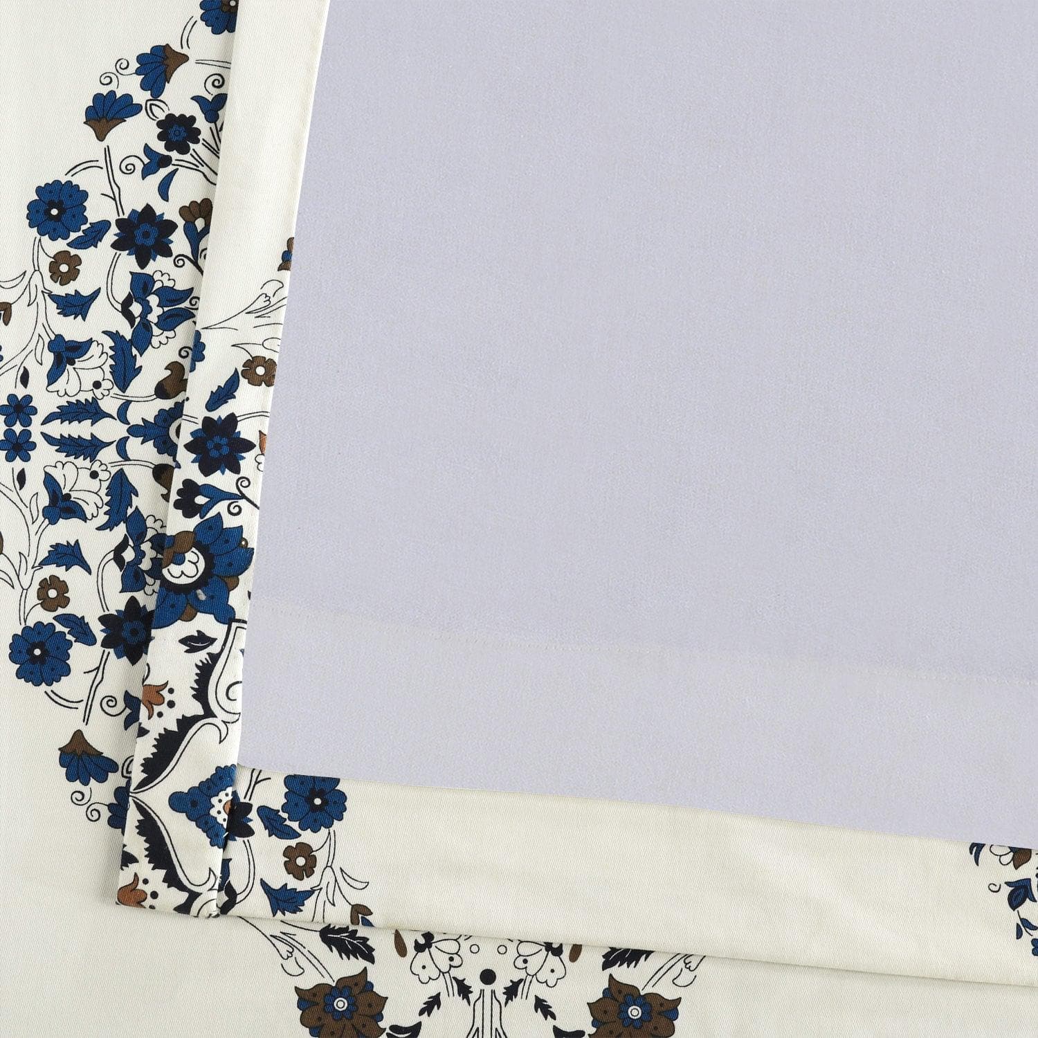 Kerala Blue Printed Cotton Curtain