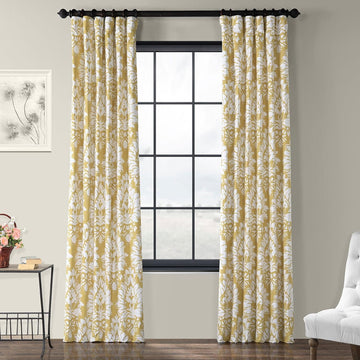 Lacuna Sun Floral Printed Cotton Room Darkening Curtain
