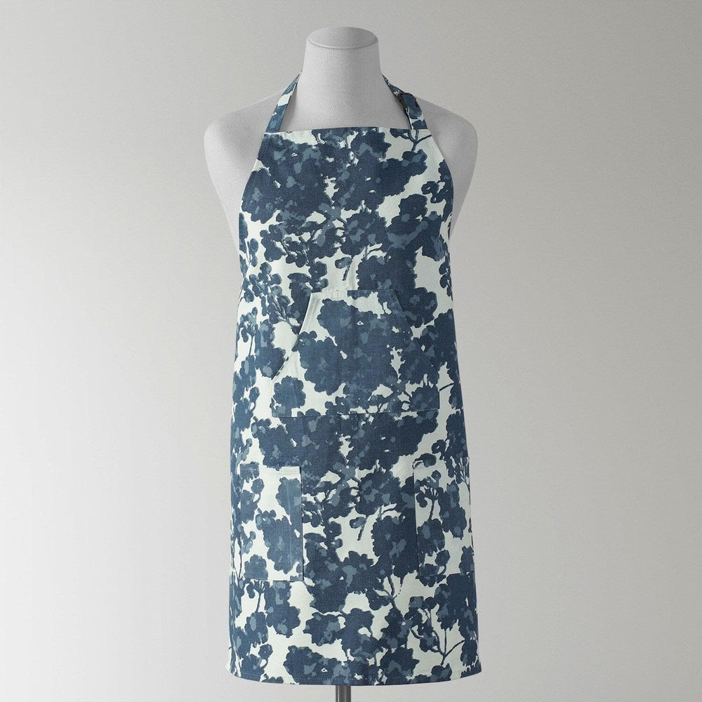 Fleur Blue Printed Cotton Apron - HalfPriceDrapes.com