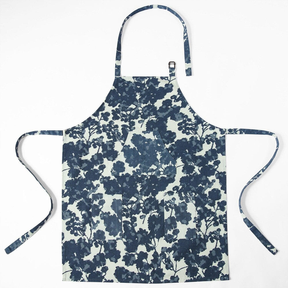 Fleur Blue Printed Cotton Apron - HalfPriceDrapes.com