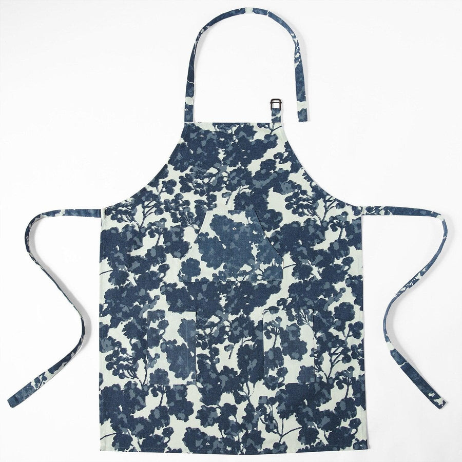 Fleur Blue Printed Cotton Apron - HalfPriceDrapes.com