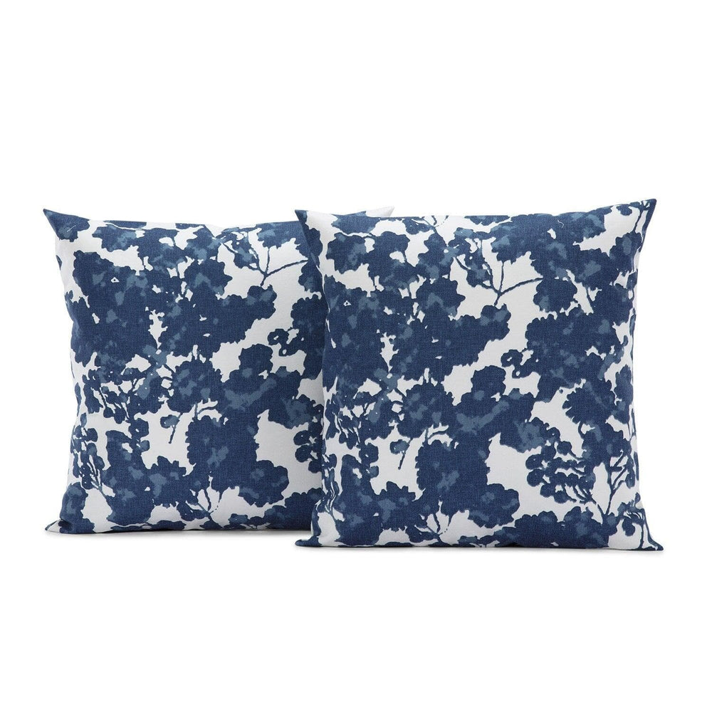 Fleur Blue Printed Cotton Cushion Covers - Pair (2 pcs.)