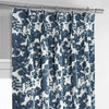Fleur Blue French Pleat Printed Cotton Curtain