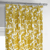 Fleur Gold French Pleat Printed Cotton Curtain