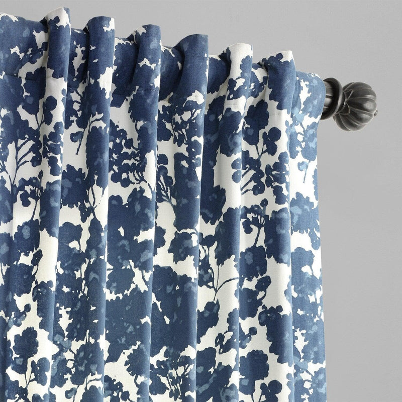 Fleur Blue Printed Cotton Curtain