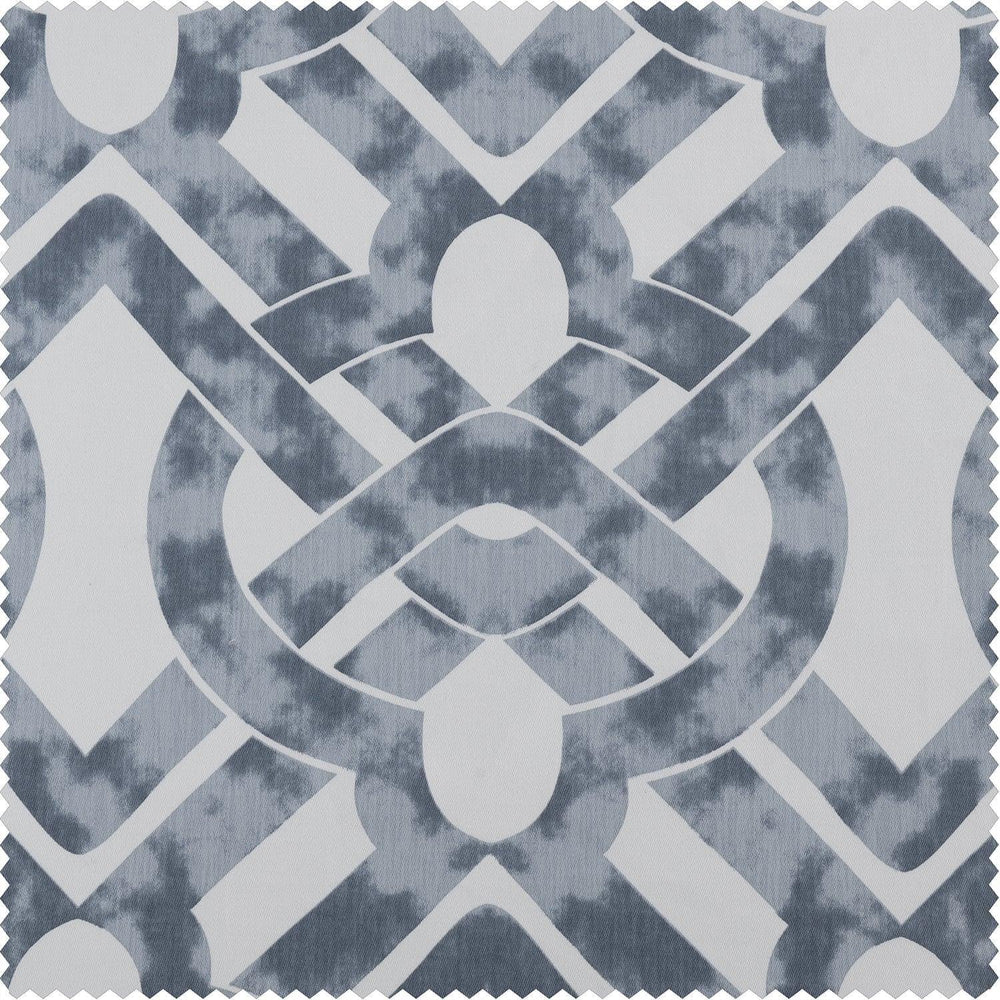Celtic Blue Printed Cotton Twill Swatch - HalfPriceDrapes.com