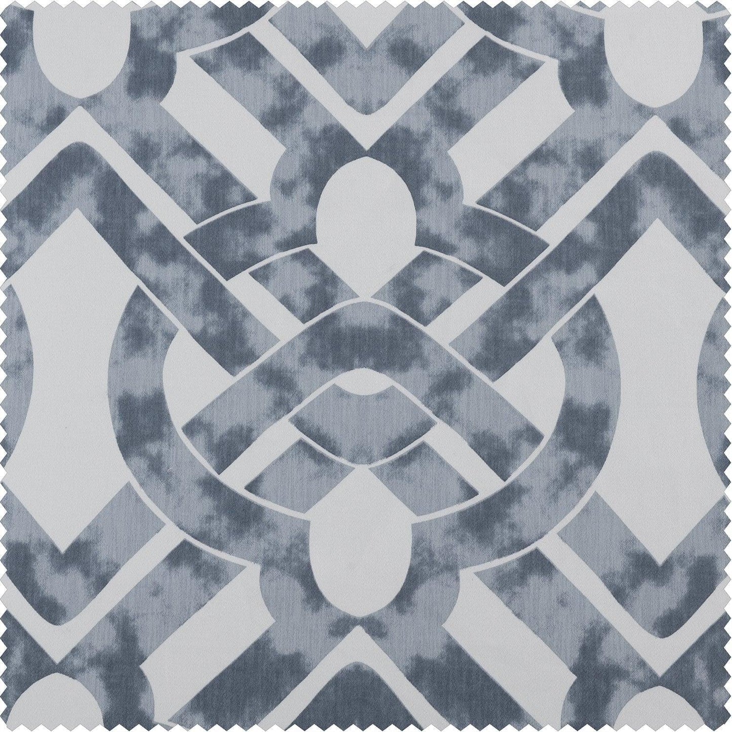 Celtic Blue Printed Cotton Twill Swatch - HalfPriceDrapes.com
