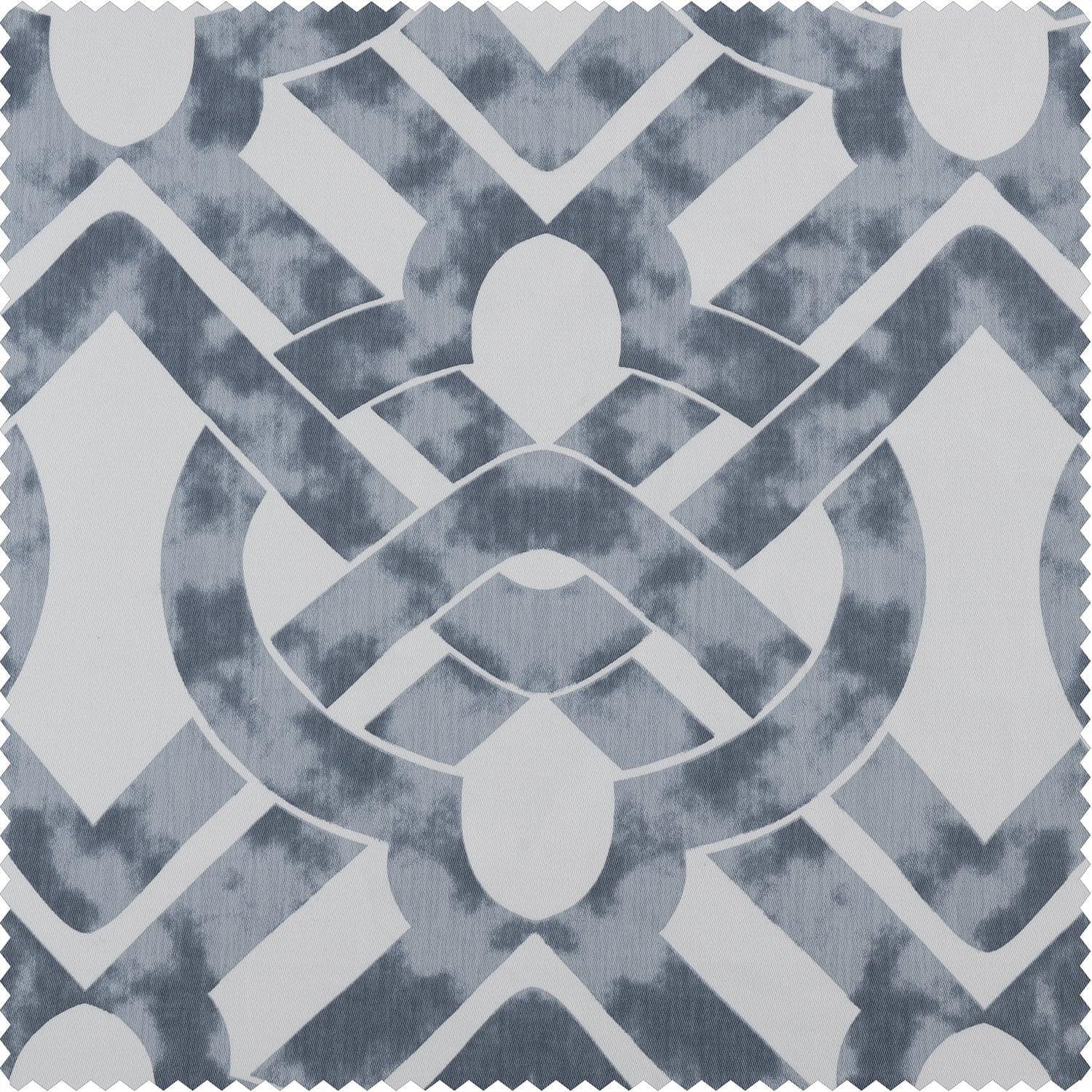 Celtic Blue Printed Cotton Twill Swatch - HalfPriceDrapes.com