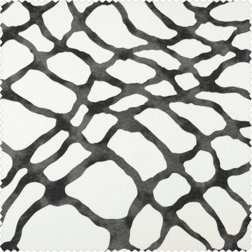 Ellis Black Printed Cotton Swatch - HalfPriceDrapes.com