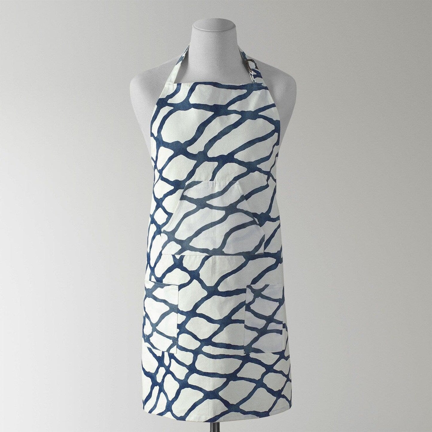 Ellis Blue Printed Cotton Apron - HalfPriceDrapes.com