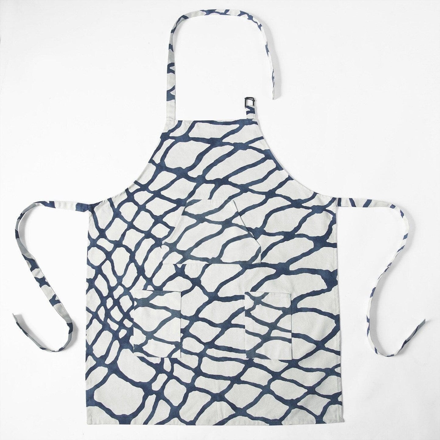Ellis Blue Printed Cotton Apron - HalfPriceDrapes.com
