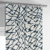 Ellis Blue French Pleat Printed Cotton Curtain
