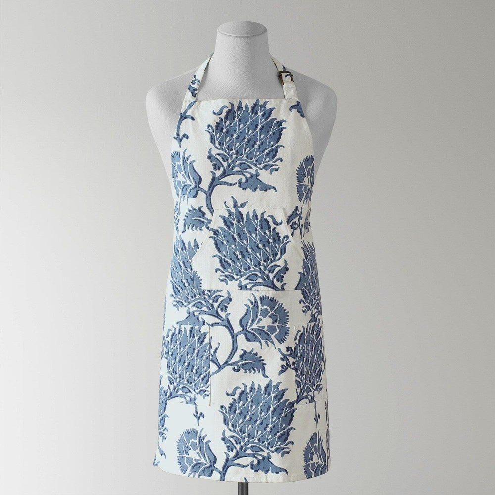 Duchess Blue Printed Cotton Apron - HalfPriceDrapes.com