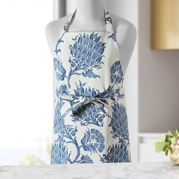 Duchess Blue Printed Cotton Apron - HalfPriceDrapes.com