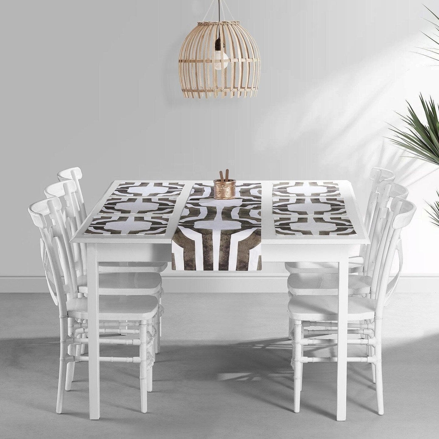 Mecca Brown Printed Cotton Table Runners & Placemats