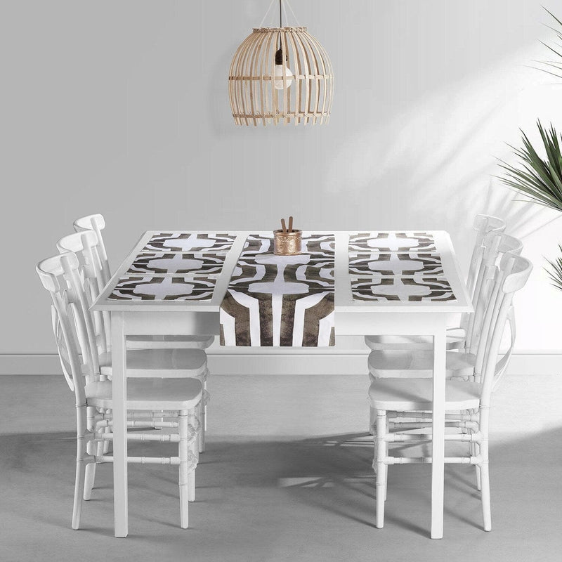 Mecca Brown Printed Cotton Table Runners & Placemats