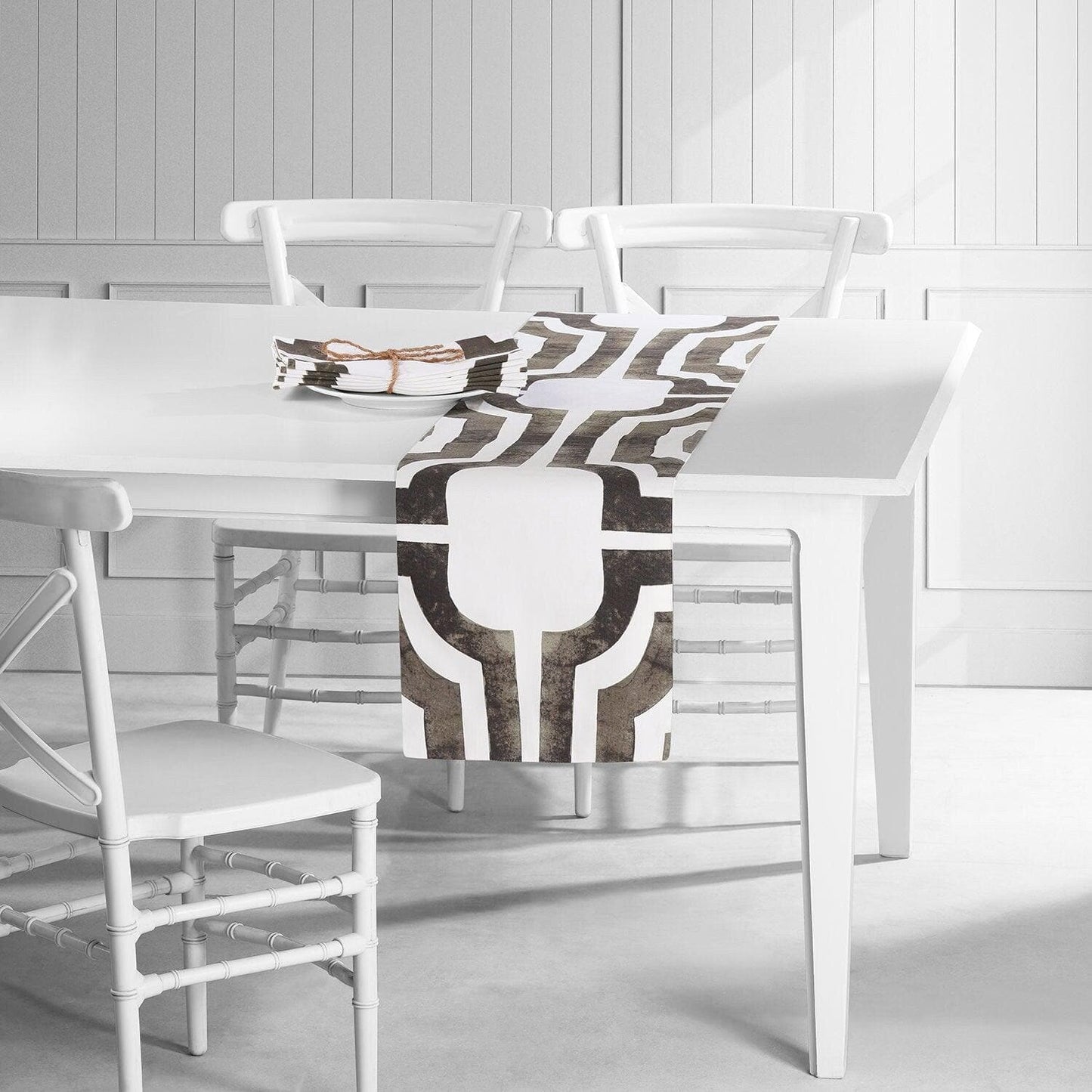 Mecca Brown Printed Cotton Table Runners & Placemats