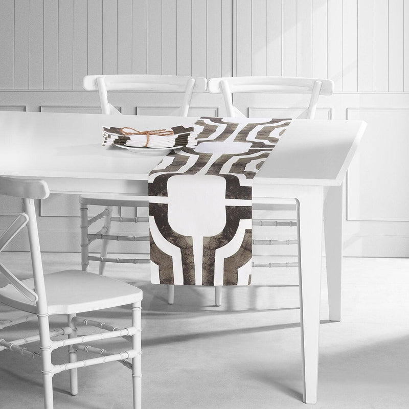 Mecca Brown Printed Cotton Table Runners & Placemats