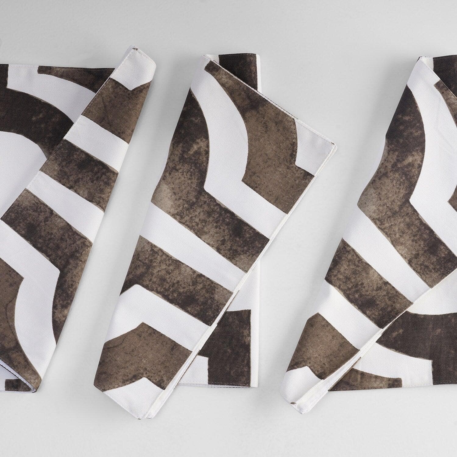 Mecca Brown Printed Cotton Table Runners & Placemats