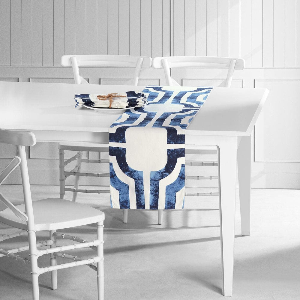 Mecca Blue Printed Cotton Table Runners & Placemats