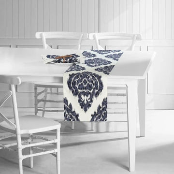 Ikat Blue Printed Cotton Table Runners & Placemats