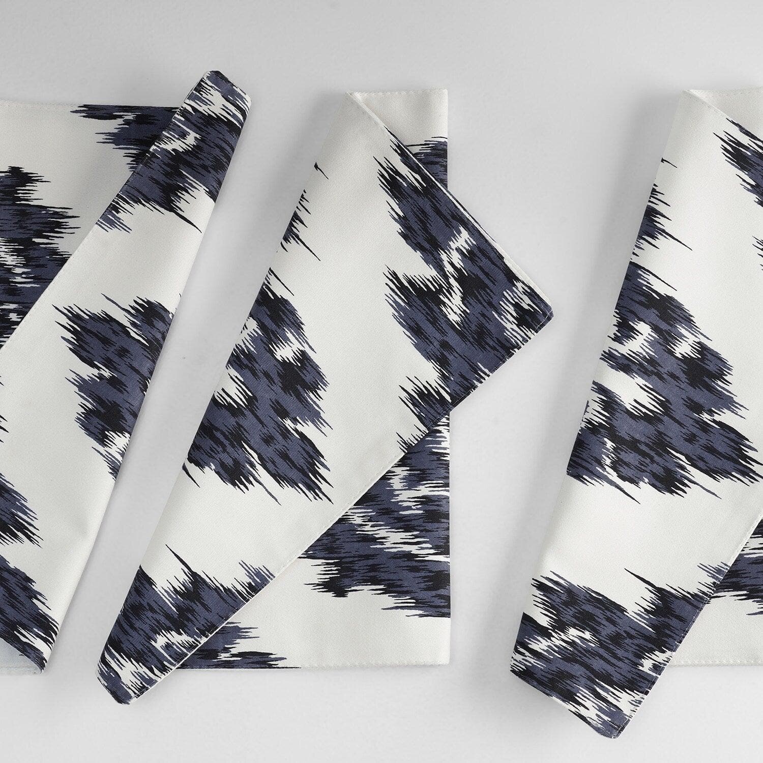 Ikat Blue Printed Cotton Table Runners & Placemats