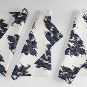 Ikat Blue Printed Cotton Table Runners & Placemats