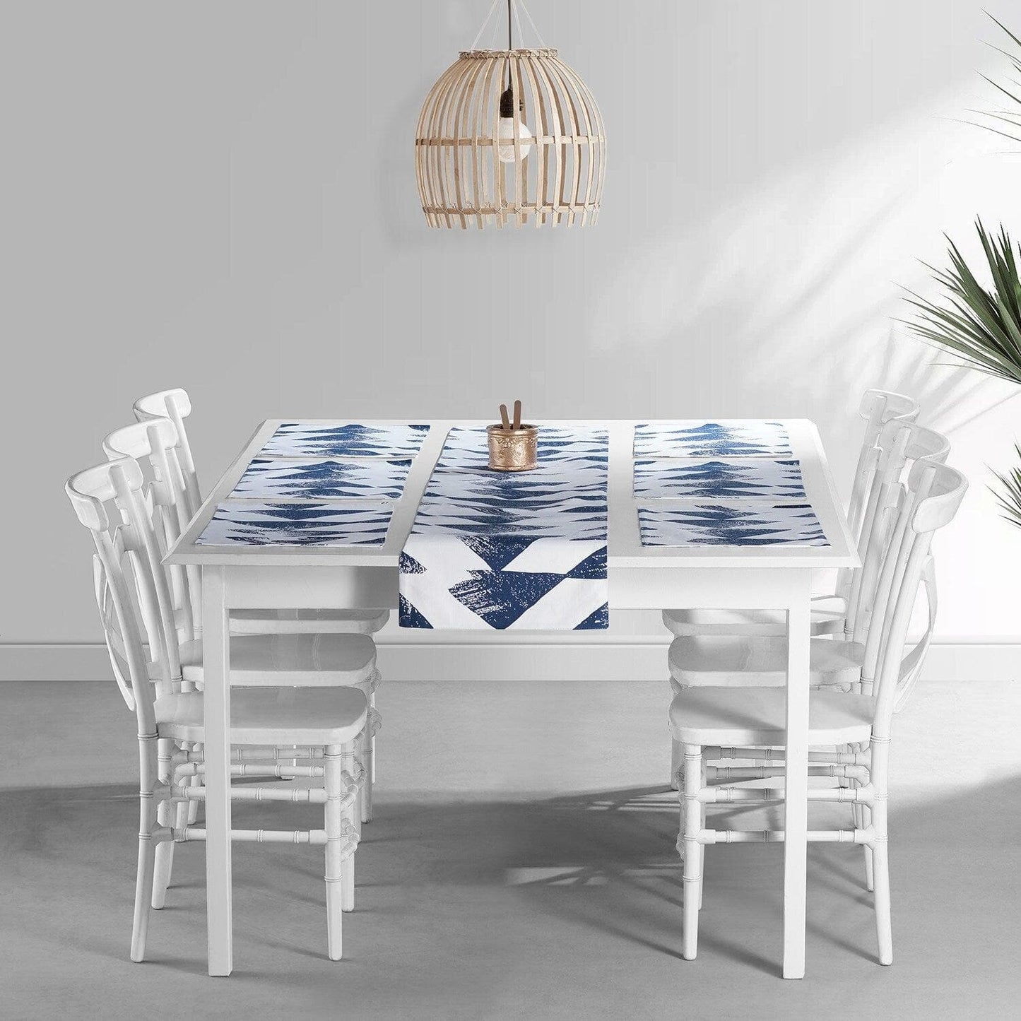 Triad Indigo Printed Cotton Table Runners & Placemats